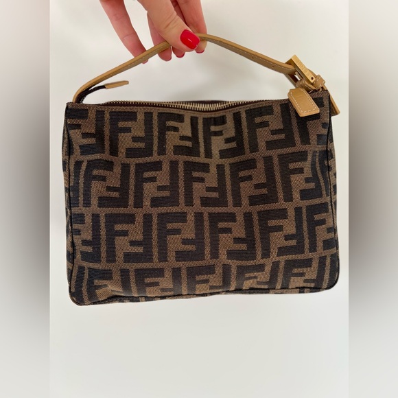 ❗️SOLD❗️Authentic Fendi Monogram canvas purse Satchel/Top Handle Bag Fendi zucca - Picture 11 of 12